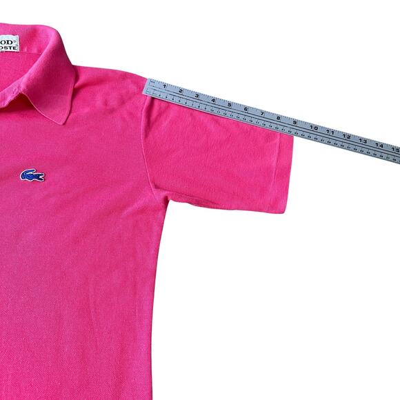 Vintage Lacoste Izod Polo Shirt Men’s Large Pink Pointed Dagger Collar 60s 1960s - Picture 8 of 11